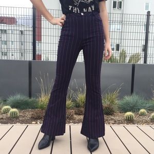 High waisted stripped flare pants